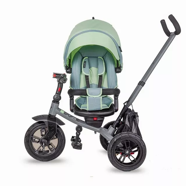 Detská trojkolka s vodiacou tyčou Coccolle Pianti - Mint Green