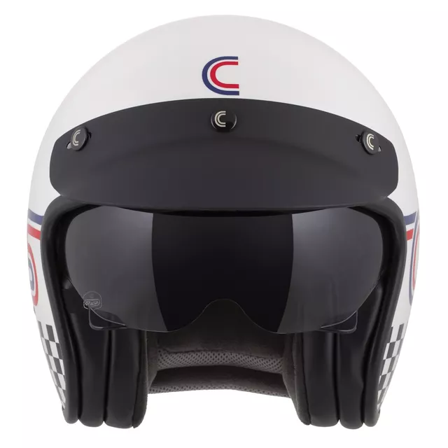 Moto prilba Cassida Oxygen Rondo 2.0 biela perleť/červená/modrá/čierna