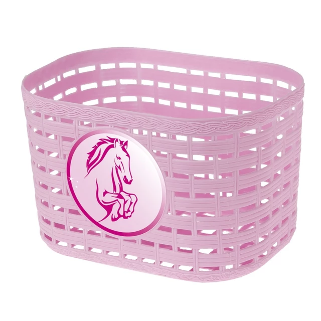 Detský plastový predný košík M-Wave P Children's Basket - žltá - ružová