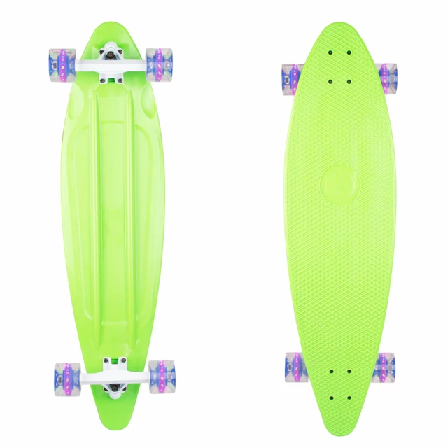 Plastový longboard WORKER Pike 36" so svietiacimi kolieskami - zelená