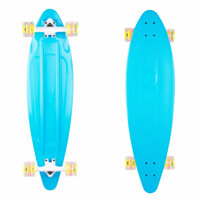 Plastový longboard WORKER Pike 36" so svietiacimi kolieskami - zelená - modrá