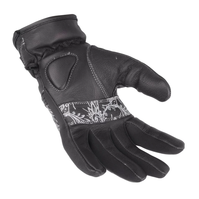 Dámske kožené moto rukavice W-TEC Polcique - čierno-biela