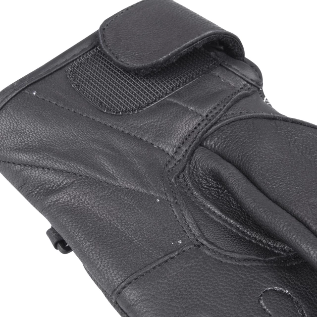 Dámske kožené moto rukavice W-TEC Malvenda - čierna s ružovou grafikou