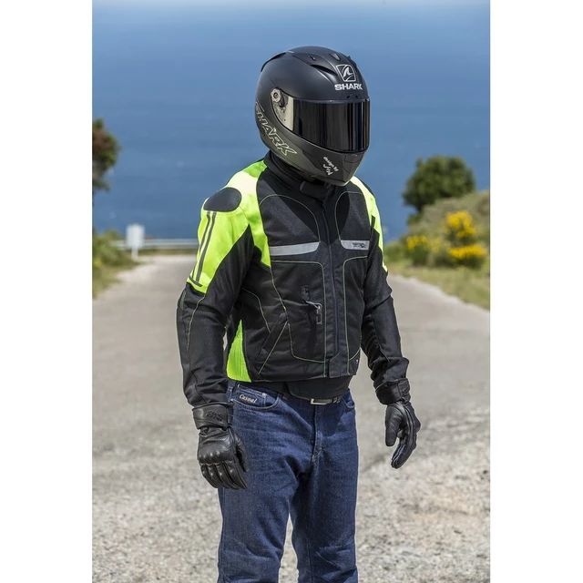 Letná airbagová bunda Helite Vented Hivis, mechanická s trhačkou - zeleno-žltá