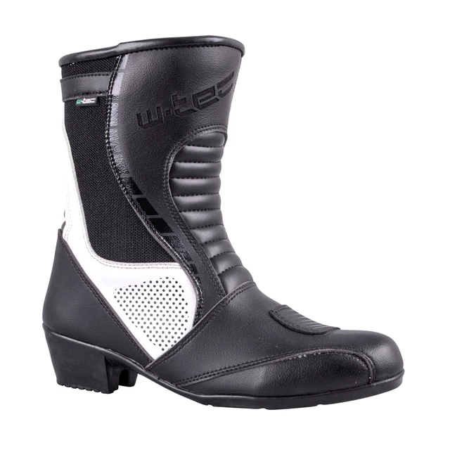 Dámske kožené moto topánky W-TEC Beckie W-5036 - 2. akosť - čierno-biela - čierno-biela