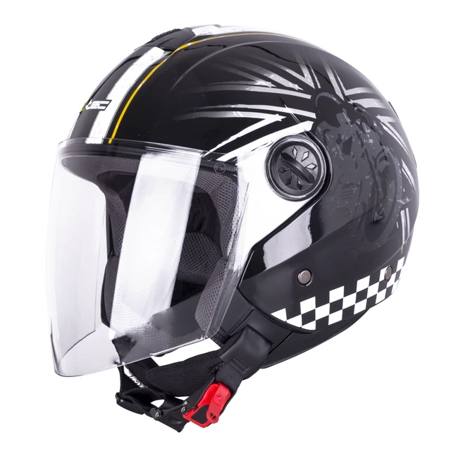 Otvorená prilba W-TEC FS-715B Union Black - 2.akosť - čierna s grafikou - čierna s grafikou