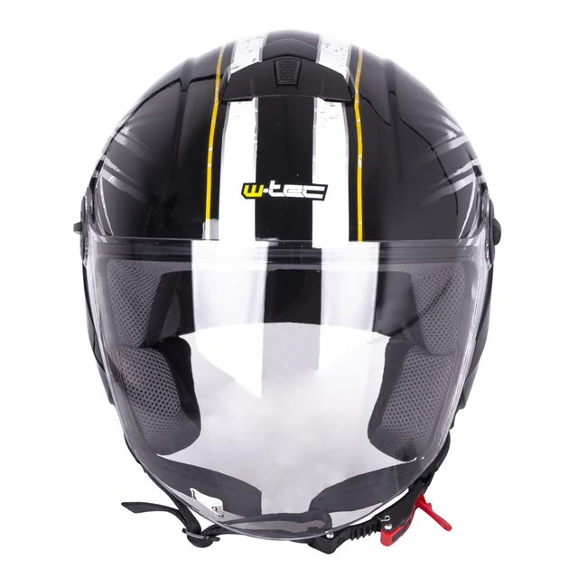 Otvorená prilba W-TEC FS-715B Union Black - 2.akosť - čierna s grafikou