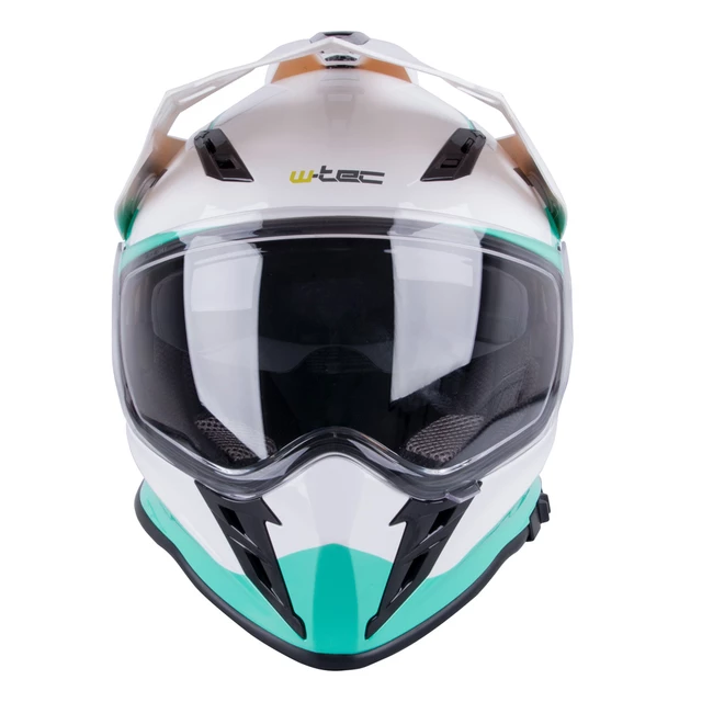 Moto prilba W-TEC V331 - čierno-modro-oranžová