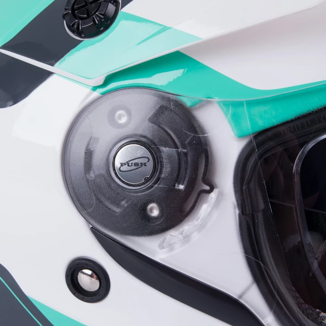 Moto prilba W-TEC V331 - čierno-modro-oranžová