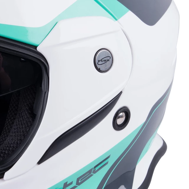 Moto prilba W-TEC V331 - čierno-modro-oranžová