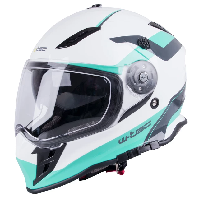 Moto prilba W-TEC V331 - čierno-modro-oranžová