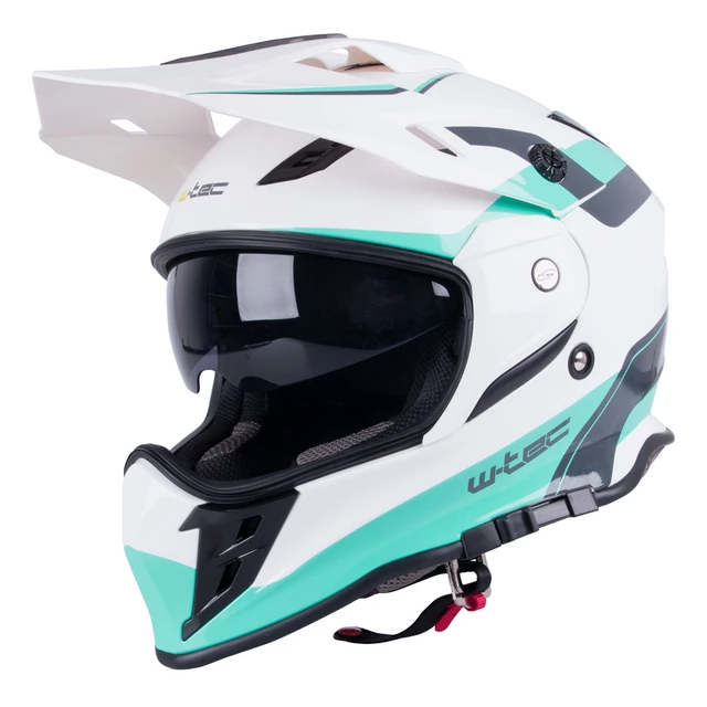 Moto prilba W-TEC V331 - čierno-modro-oranžová