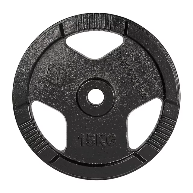 Liatinový kotúč inSPORTline Hamerton Black 15 kg 30 mm