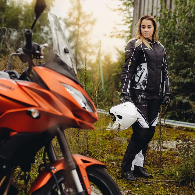 Dámske moto nohavice W-TEC Kaajla - čierno-biela