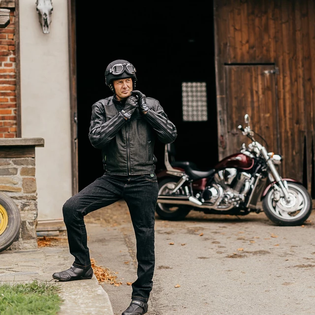 Pánske moto jeansy W-TEC A-1013 - čierna