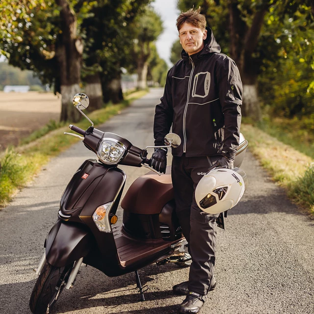Pánska softshell moto bunda W-TEC Borozef - čierno-zelená