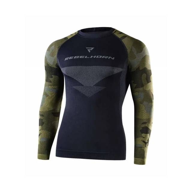 Moto thermo tričko Rebelhorn Freeze Jersey LS - čierna-kamufláž - čierna-kamufláž