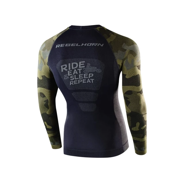 Moto thermo tričko Rebelhorn Freeze Jersey LS - čierna-kamufláž