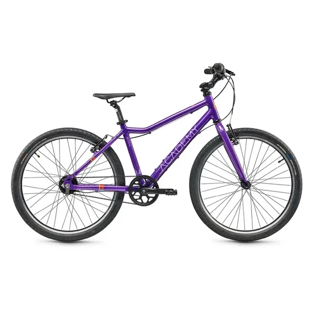 Juniorský bicykel Academy Grade 5 Belt 24" - žltá - fialová