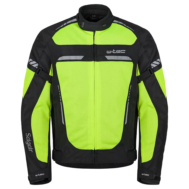 Pánska letná moto bunda W-TEC Saigair - Fluo Yellow-Black
