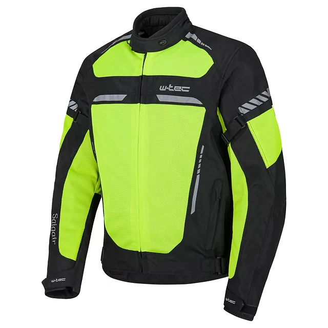 Pánska letná moto bunda W-TEC Saigair - Fluo Yellow-Black