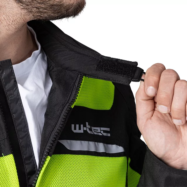 Pánska letná moto bunda W-TEC Saigair - Fluo Yellow-Black