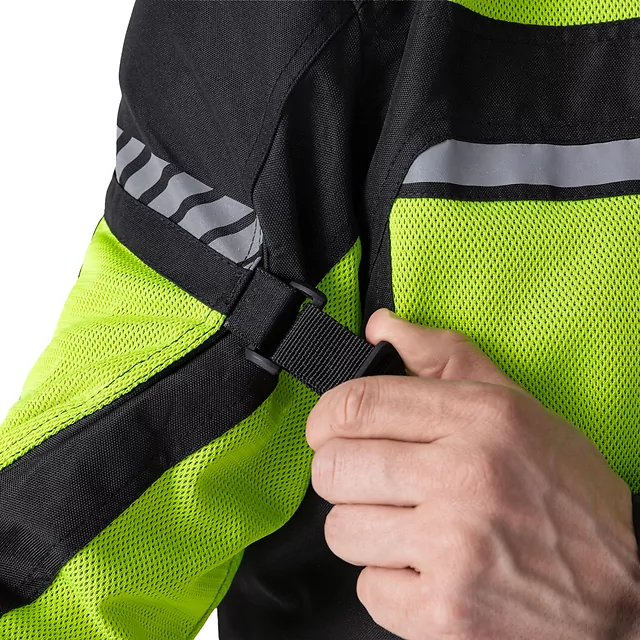 Pánska letná moto bunda W-TEC Saigair - Fluo Yellow-Black