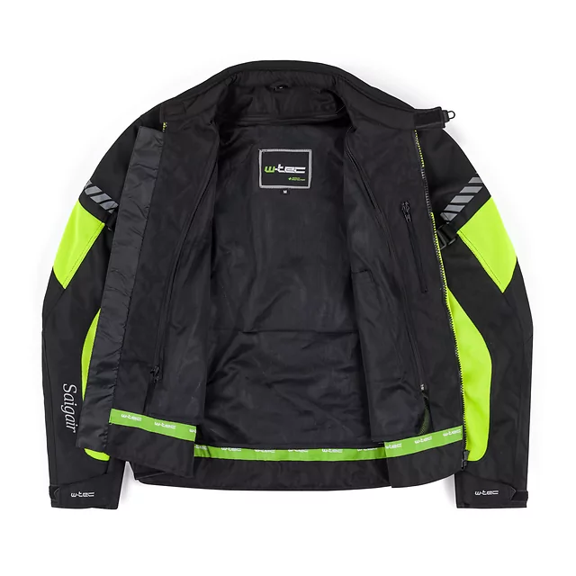 Pánska letná moto bunda W-TEC Saigair - Fluo Yellow-Black
