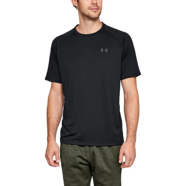 Pánske tričko Under Armour Tech SS Tee 2.0 - Steel Light Heather/Black