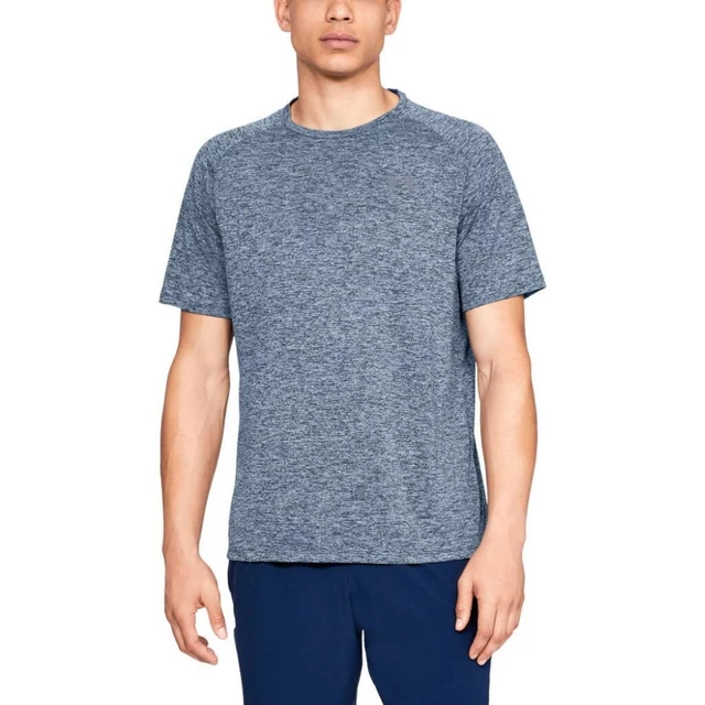 Pánske tričko Under Armour Tech SS Tee 2.0 - Steel Light Heather/Black