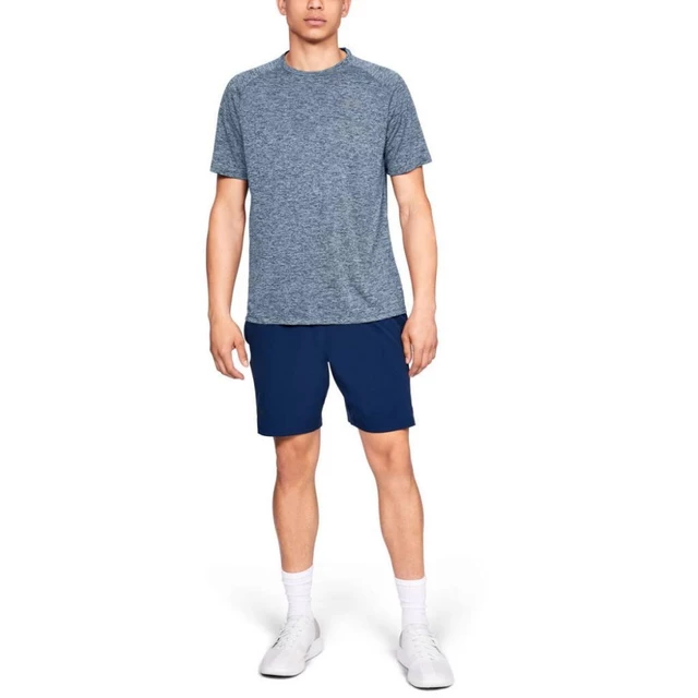 Pánske tričko Under Armour Tech SS Tee 2.0 - Steel Light Heather/Black