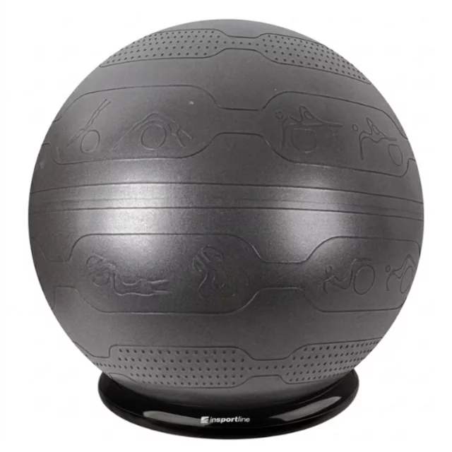 Gymnastická lopta inSPORTline Stretch Ball 75 cm so základňou BallBase - čierna