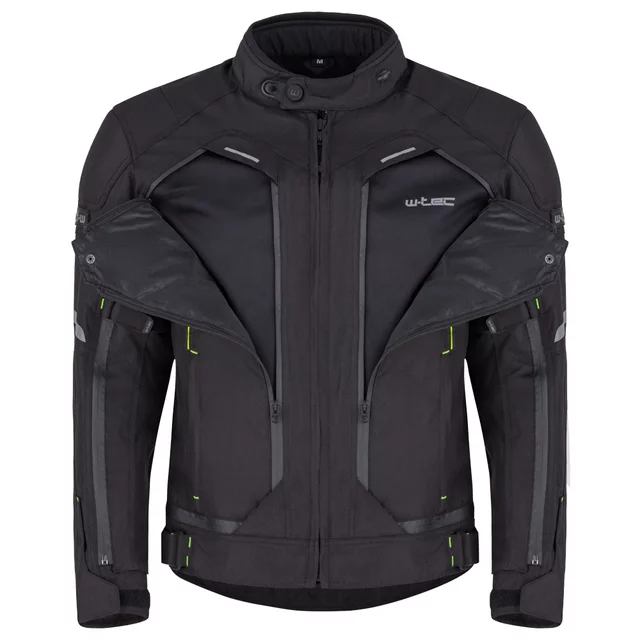 Pánska moto bunda W-TEC Progair - čierna-fluo - čierna-fluo