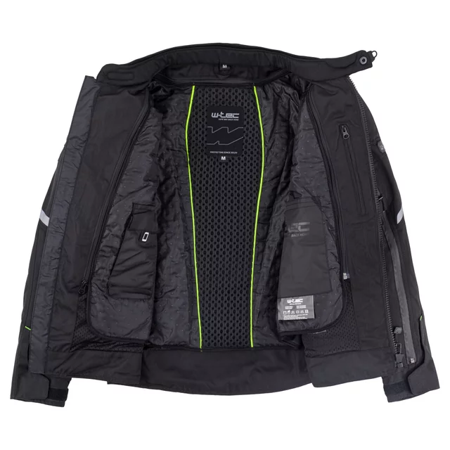 Pánska moto bunda W-TEC Progair - čierna-fluo