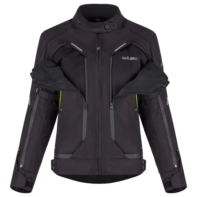 Dámska moto bunda W-TEC Progair Lady - čierna-fluo