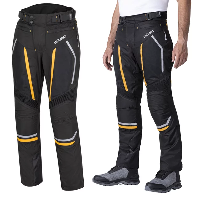 Pánske letné moto nohavice W-TEC Toranio - čierno-žltá