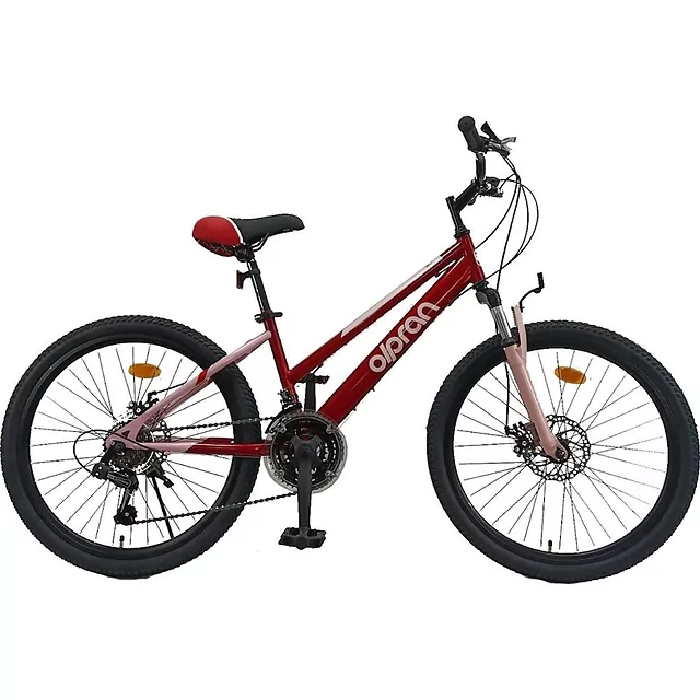 Juniorský bicykel Olpran Talpa ALU 24" - model 2026 - tmavo červená/ružová - tmavo červená/ružová