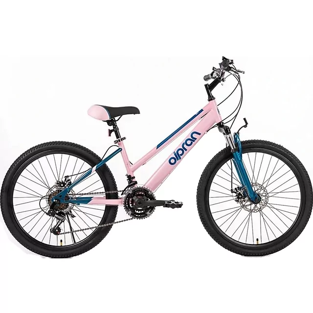 Juniorský bicykel Olpran Talpa ALU 24" - model 2026 - tmavo červená/ružová - ružová/petrolejová