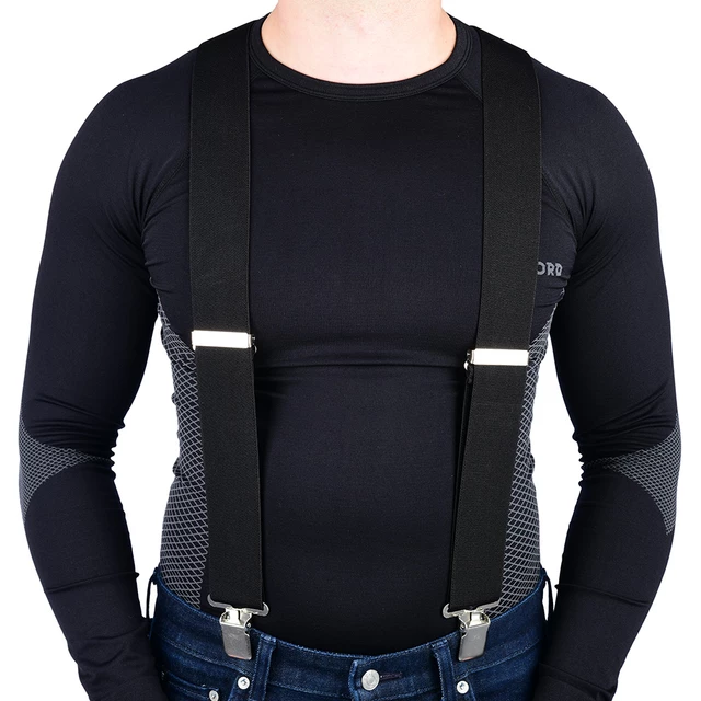Traky Oxford Riggers - Cruiser, čierne s oranžovými pruhmi - Braces, čierne
