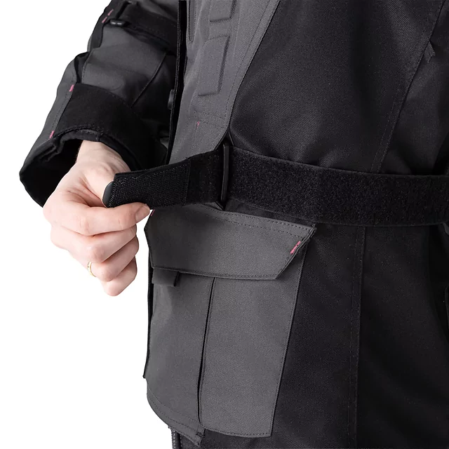 Dámska moto bunda W-TEC Barbata - čierno-šedo-ružová