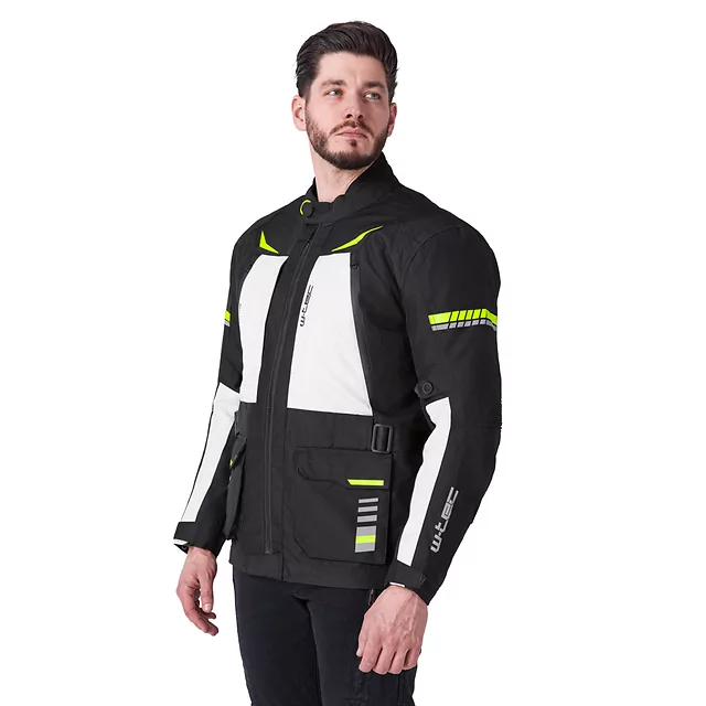Moto bunda W-TEC Warao - čierna-fluo