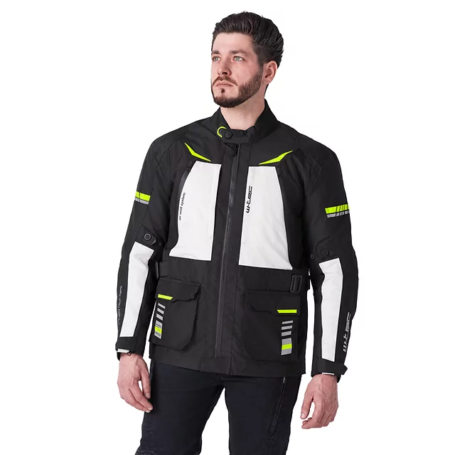 Moto bunda W-TEC Warao - čierna-fluo