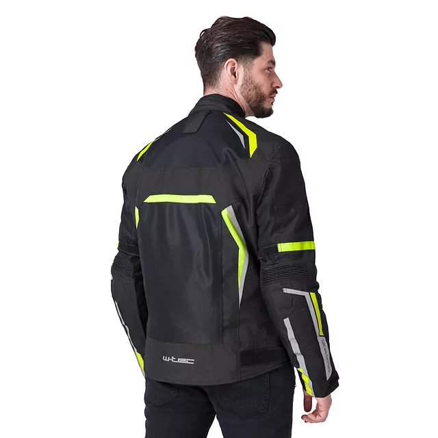 Letná moto bunda W-TEC Timuco - čierna-fluo