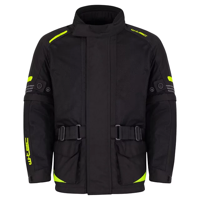Detská rastúca moto bunda W-TEC Pinapoco - čierna-fluo