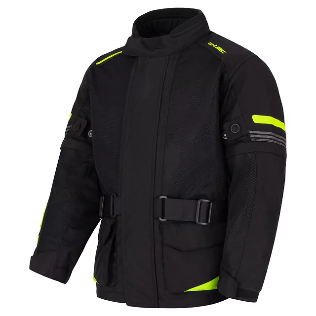 Detská rastúca moto bunda W-TEC Pinapoco - čierna-fluo