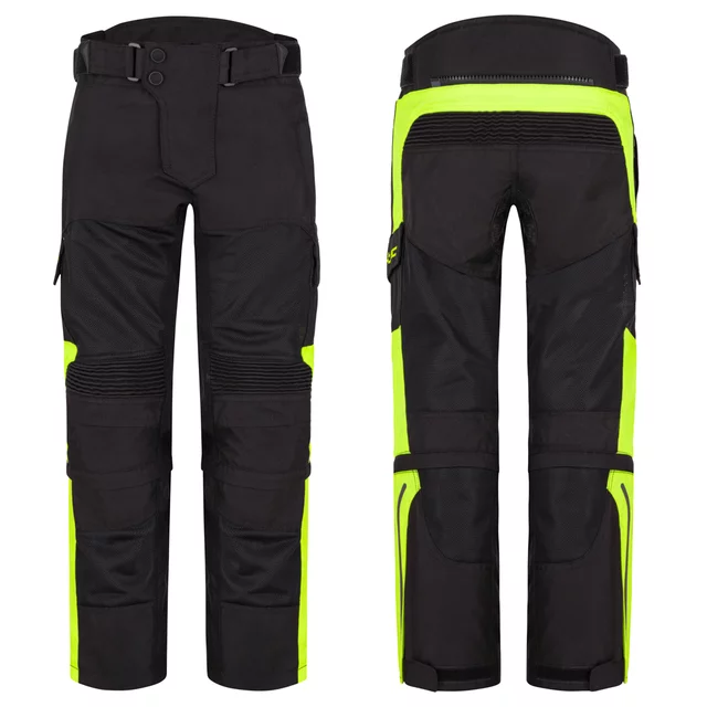 Detské rastúce moto nohavice W-TEC Pinapoco - čierna-fluo - čierna-fluo