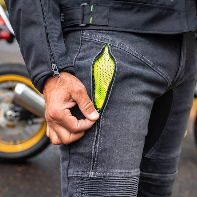 Pánske moto jeansy W-TEC Biterillo Evo - čierna