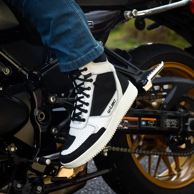 Moto topánky W-TEC Bastige - čierno-biela