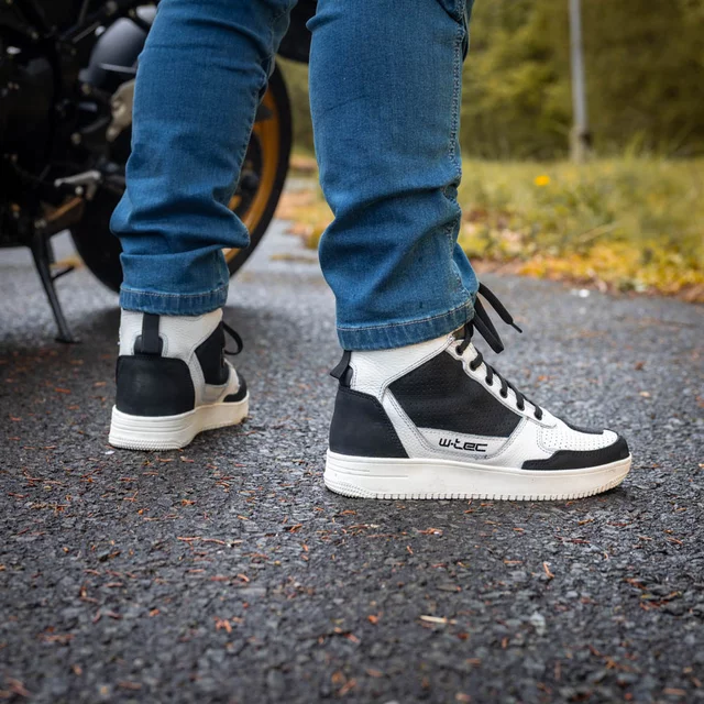 Moto topánky W-TEC Bastige - čierno-biela