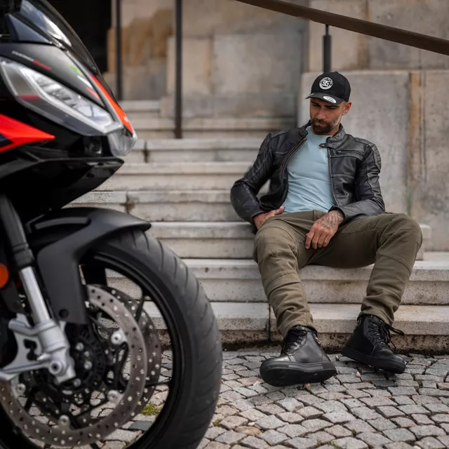 Moto jeansy W-TEC Wallbridge Olive - olivovo zelená